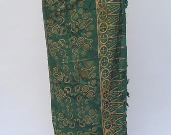 XL Boho Sarong, Pareo aus Batik-Stoff mit Kokosnuss Schnalle