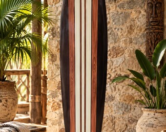 Deko Tabla de surf 160 cm de Holz – Handbemalte Airbrush Wanddeko en forma de pistola, estilo playa y surfista
