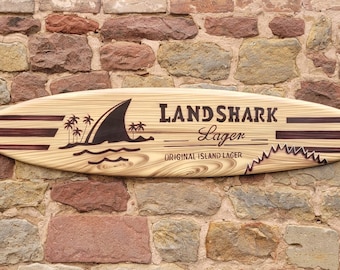 Deko Surfboard 160 cm aus Holz – handbemaltes Airbrush Surfbrett, Beach Wanddeko mit Qualitätsauswahl