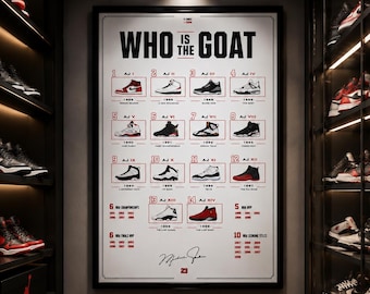 Air Jordan Evolution Print | Basketball Wall Art | GOAT Gift | Sports Bar Decor
