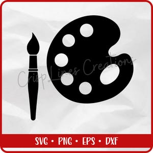 Paintbrush and Palette SVG Cut File – Artist Icon for Cricut, Minimal Painting Tools Design for Shirts, Mugs, and Stickers