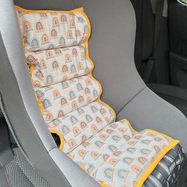 Free Gift!* Ready to Ship Rainbow Car Seat Cooler-Marigold Trim