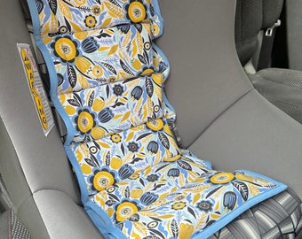 Free Gift!* Ready To Ship Floral Car Seat Cooler-Dusty Blue Trim