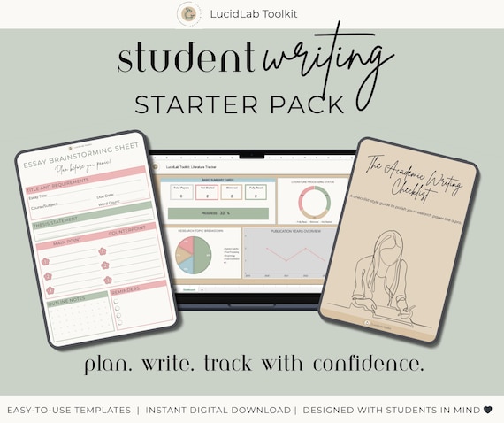 Student Essay Planner: Academic Writing Kit (PDF & Excel Templates)