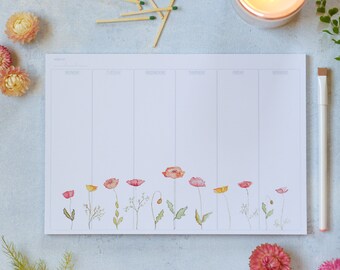 Weekly Planner - Poppies Perpetual Calendar