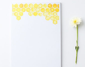 Stationery Notepad | Large Illustrated Notepad | Honeycomb |