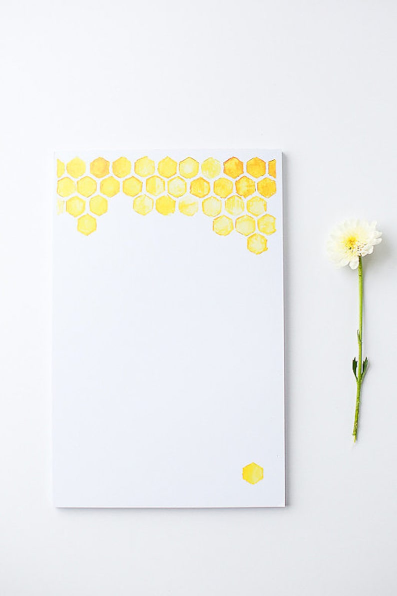 Stationery Notepad Large Illustrated Notepad Honeycomb image 1