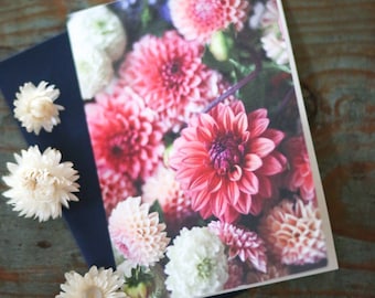 5x7 Dahlia Greeting Card- printed on Eco Friendly Bamboo paper