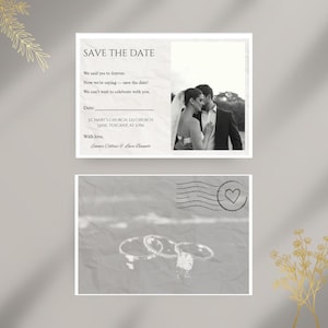 Hochzeitseinladungs-Postkartenvorlage - druckbare Hochzeitseinladung, modernes minimalistisches Design, bearbeitbare Canva-Vorlage, sofortiger Download