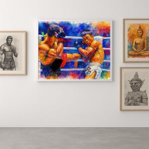 No.014 Muay Thai, Thai Boxing, Martial Arts Poster, Printable Wall Art, Digital Download, Kickboxing, Gym Decor