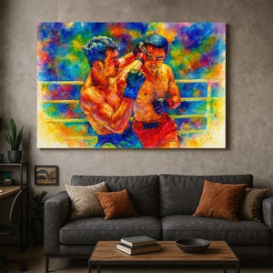 No.016 Thai Boxing Watercolor Print – Muay Thai Fighter Elbow Art – Martial Arts Wall Poster Digital Download