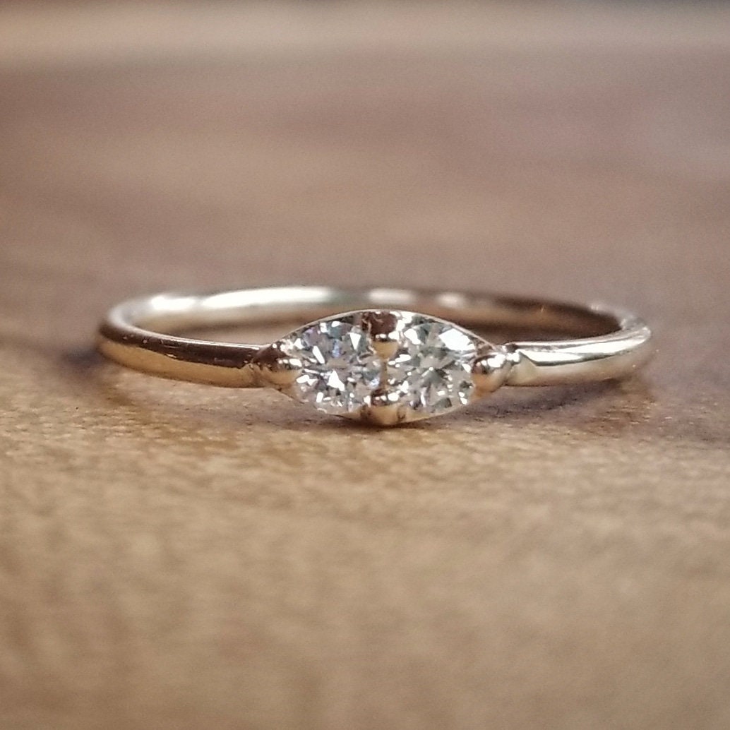 Delicate Diamond Ring Dainty Diamond Rings Simple Promise | Etsy