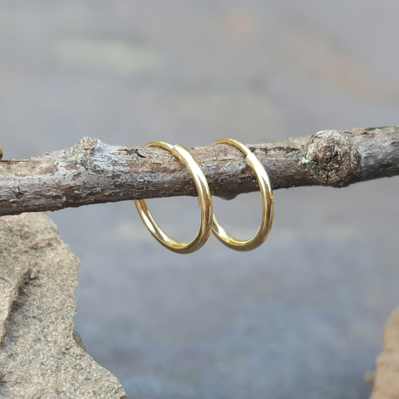 Small Gold Hoop Earrings Tiny Hoops 10mm 14K Hoop Earring Small Gold Hoops Mens Hoop Earrings Tiny Gold Hoops Tiny Gold Hoop Earrings