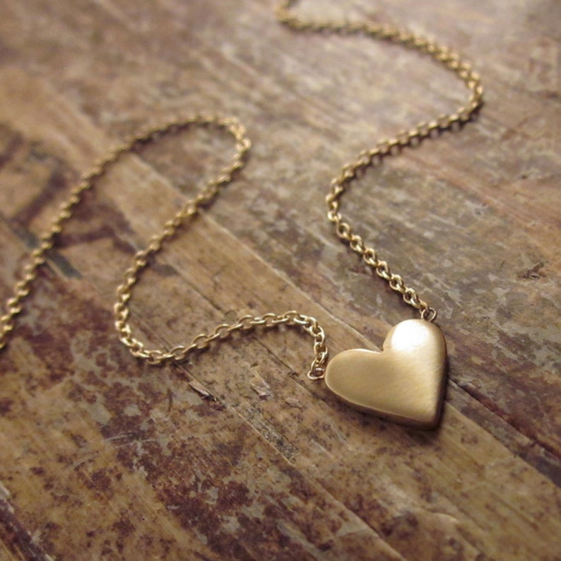 14K Gold Heart Necklace 14K Gold Necklace Valentines Day Gift Etsy