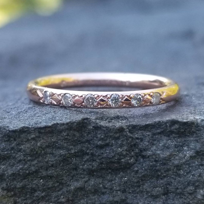 Salt and Pepper Diamond Wedding Band Women Grey Diamond Etsy