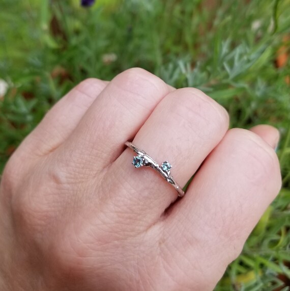 Genuine Alexandrite Ring Unique June Birthstone Rings for Women