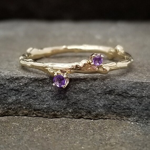 Amethyst ring gold band shop