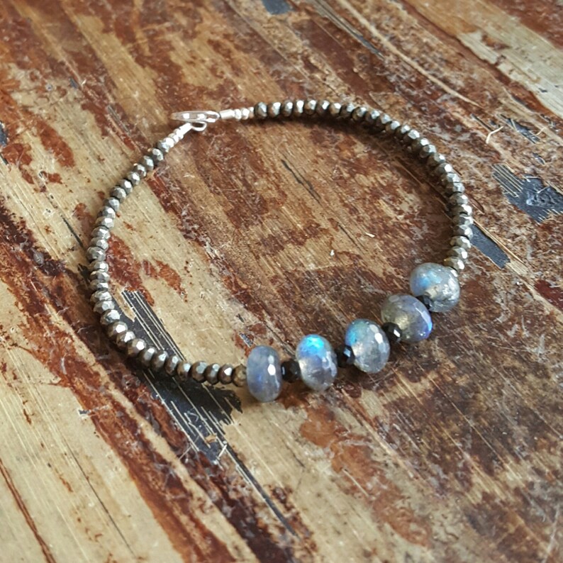 Labradorite Bracelet Pyrite Bracelet Bracelets for Women - Etsy