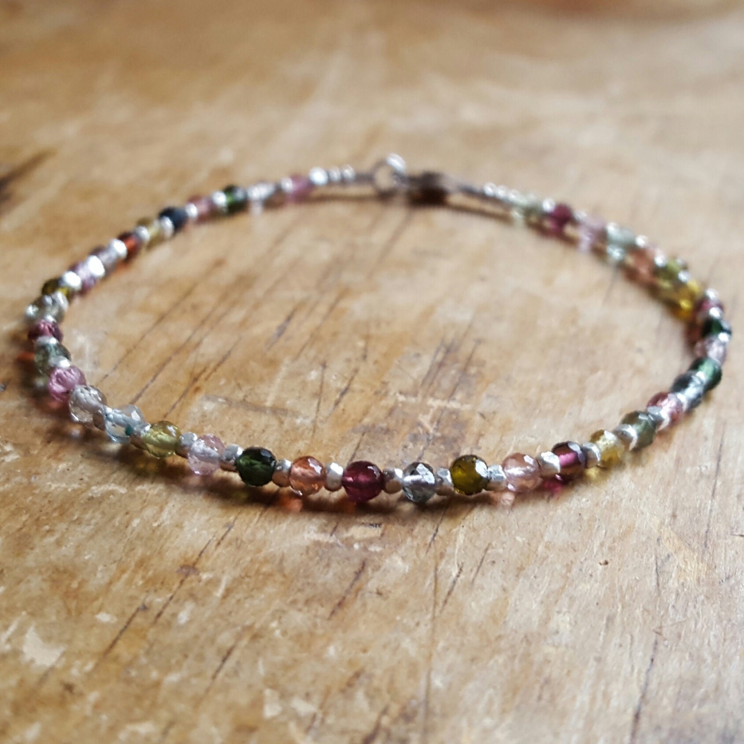 Tourmaline Bracelet Watermelon Tourmaline Bracelets Beaded Etsy