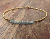 Something Blue Bracelet Wedding Bracelets Wedding Jewelry Apatite Bracelet Gold Beaded Bracelet Something Blue Bracelet Bride Gift for Women