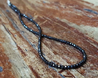 Black Spinel Necklace Beaded Necklaces Chain 20 inch Gemstone Necklaces Womens Gift for Women Gifts for Her Gift Ideas Boho Wife Girlfriend