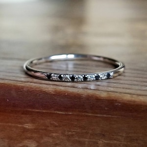 Black Diamond Ring White Gold Wedding Band Womens Wedding Band White Gold Band Black Diamond Band Diamond Wedding Band Wedding Bands Women