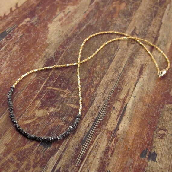 Raw Black Diamond Necklace Rough Diamond Necklaces April