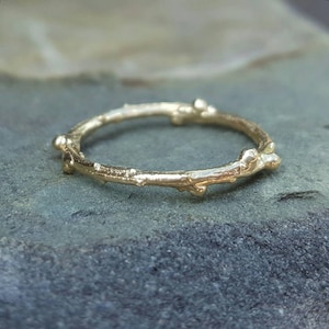 Gold Twig Ring, Gold Wedding Bands Women, Gold Wedding Band Women, 14K Gold Band, Simple Gold Ring, Yellow Gold Wedding Band, Unique Rings