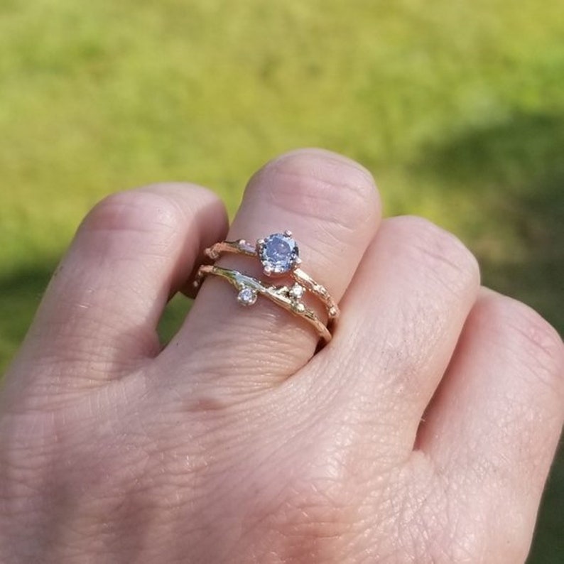 Salt Pepper Diamond Engagement Ring Platinum Galaxy Diamond Etsy