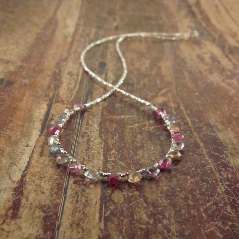 Sapphire Necklace Sapphire Necklaces Sapphire Beaded Necklaces Etsy