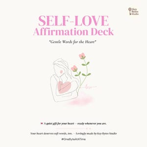 Jeu d'affirmations d'amour de soi | Des mots doux pour votre coeur | Imprimable + numérique | Cartes de guérison douce pour des soins personnels et un calme intérieur