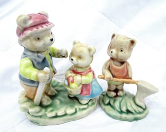 Pair of Teddy Bear Ornaments 1960's