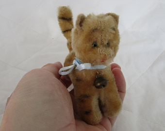 Tiny 4" Mohair Tabby Cat