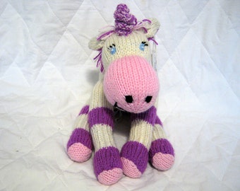 Blossom a 12" Unicorn CE Marked Hand Knitted Toy