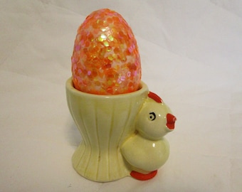 Chicken Yellow Egg Cup  1960's Breakfast Tableware for Children