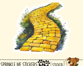 Follow the Yellow Brick Road Sticker Sheet-Perfect for Scrapbooking, Junk Journals, & Paper Crafts