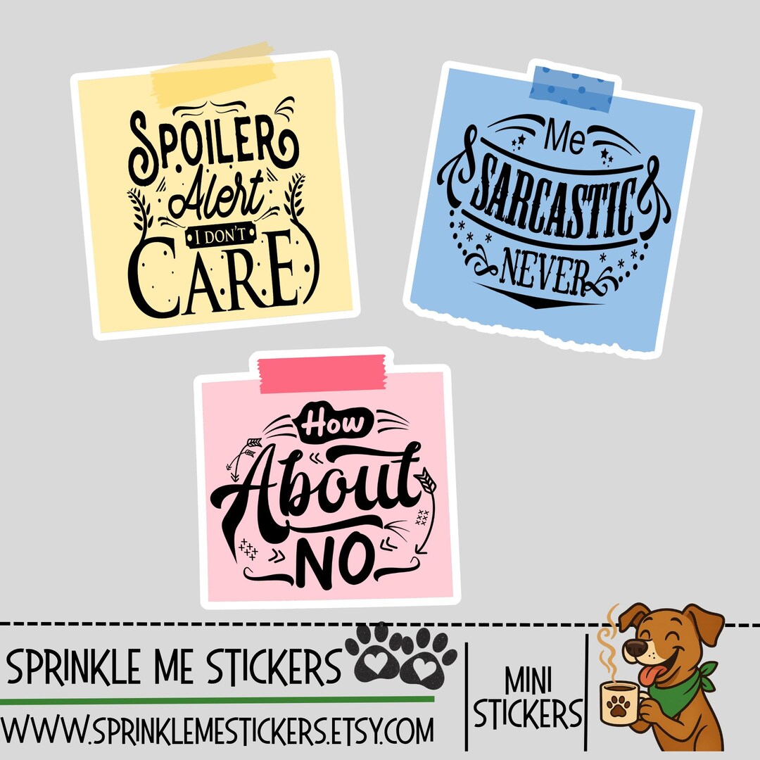 Long Post It Note Sticker Sarcastic Post-it Note Stickers: Funny Friendship Gift, Water-resistant ...