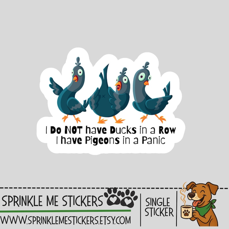 Pigeons in a Panic Sticker-vinyl Decal - Etsy