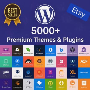 WORDPRESS THEMES & PLUGINS Mega Bundle, 5000+ Website Templates, Digital Download