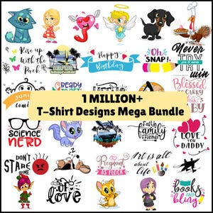1,000,000 T-SHIRT DESIGNS Bundle, Stand Out with Trendy Graphics