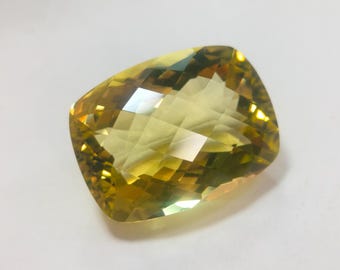 Naturalny zielony złoty kwarc cytrynowy | Kryształ fasetowany do wyrobu biżuterii 20X15X11MM