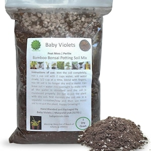 1qt - 4 dry quarts | Bamboo Bonsai Soil | Container Gardening Mix | Peat Moss Perlite Potting Mix | Hand Blended in USA | FREE SHIPPING
