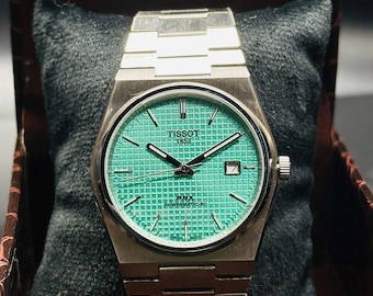 Vintage Tissot PRX Automatic Powermatic 80 Tiffney Blue Dial Men's Watch Stainless Steel Sapphire Crystal