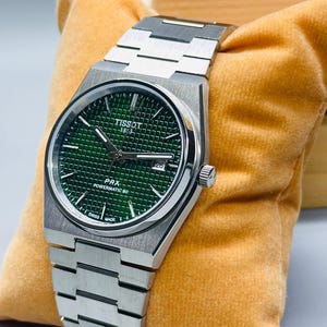 Vintage Tissot PRX Automatic Powermatic 80 Green Dial Men's Watch Stainless Steel Sapphire Crystal image 4
