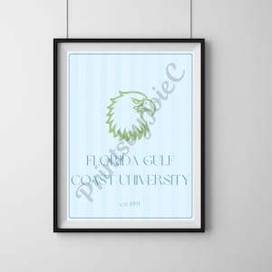 FGCU Digital Download Set of 5 Posters Sized 18 x24 ( No Physical Items Shipped!!!!)