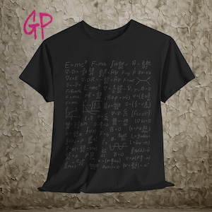 Physics Equations T Shirt Science Math Chalkboard Tee Gift For Physicist Nerd STEM Teacher Student Genius Formula Design