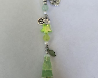 Green japanese soda phone charm
