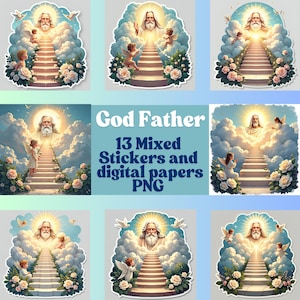 13 God Father, stickers, digital paper, scrapbooking, png
