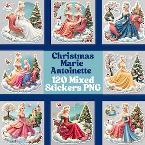 Marie Antoinette, Christmas, stickers, PNG