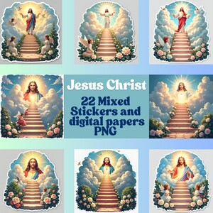 Jesus Christ, stickers, digital paper, scrapbooking, png